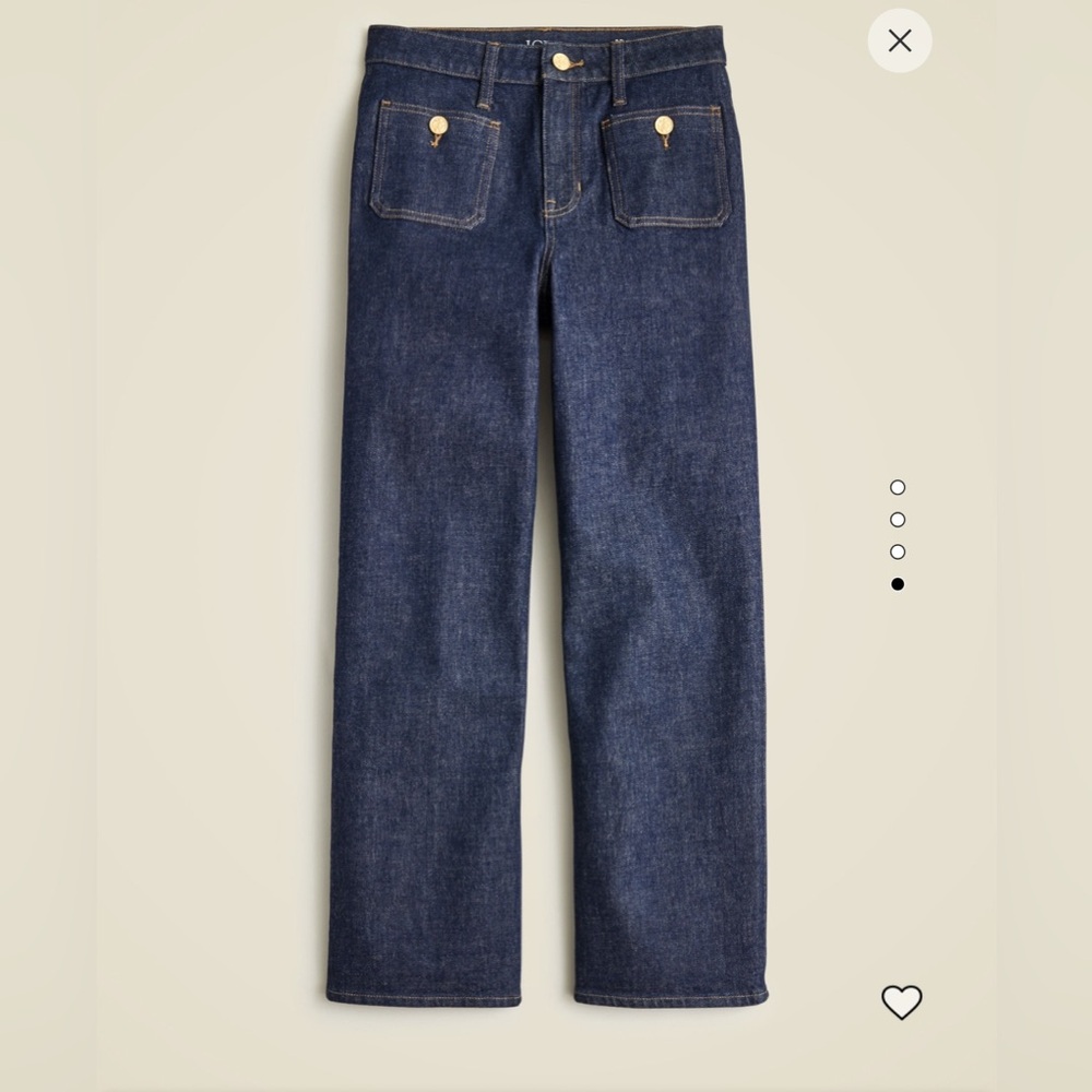 NWT J Crew Slim-wide jean with sailor pockets size  26/2 Rinse Wash